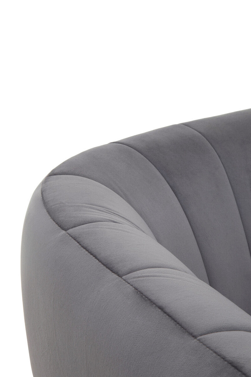 Larissa Two Seat Grey Velvet Sofa