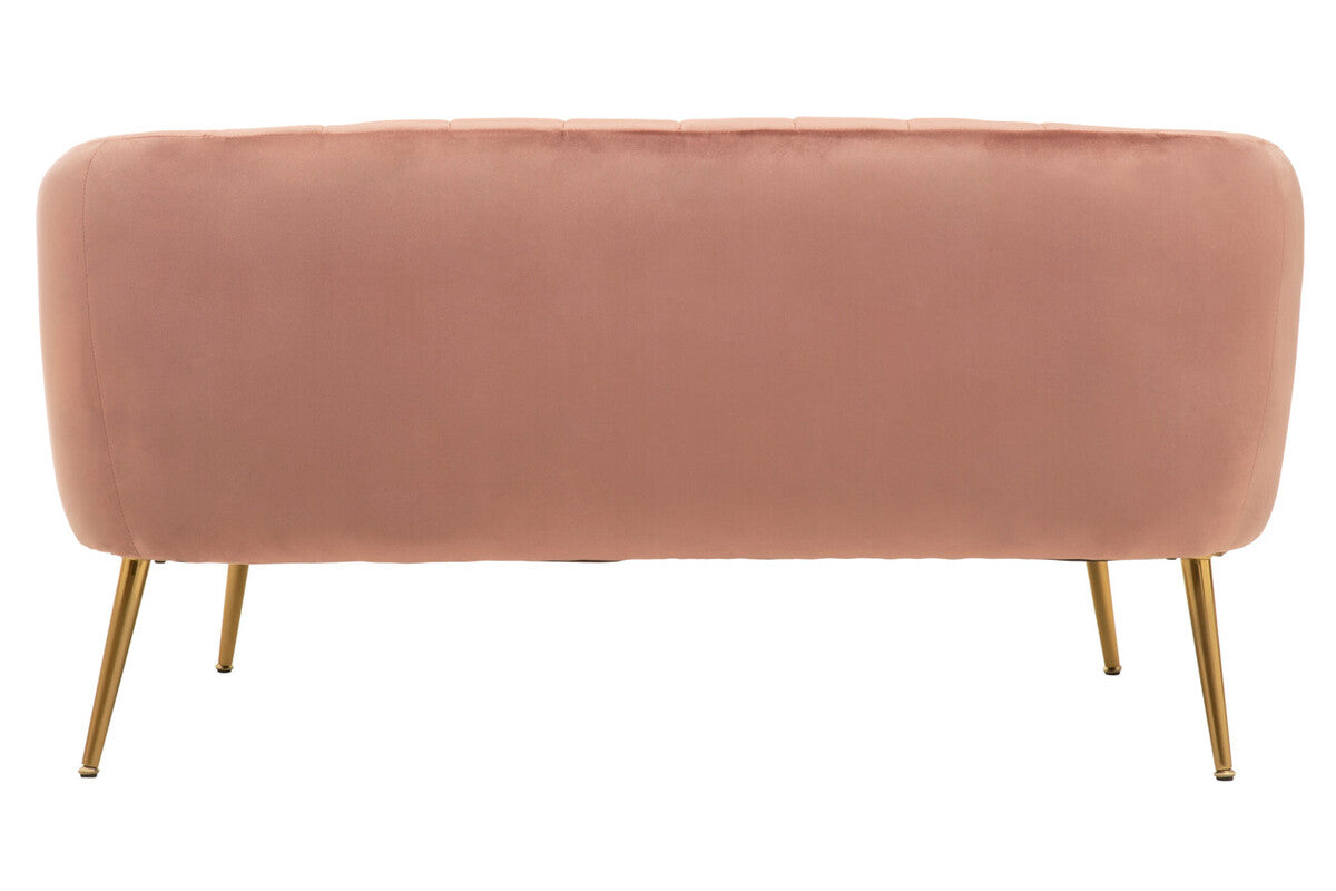 Larissa Two Seat Pink Velvet Sofa