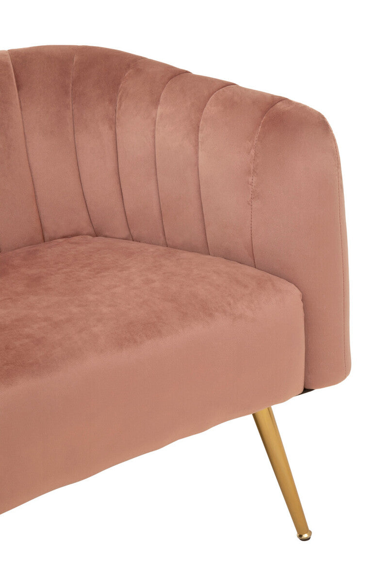 Larissa Two Seat Pink Velvet Sofa