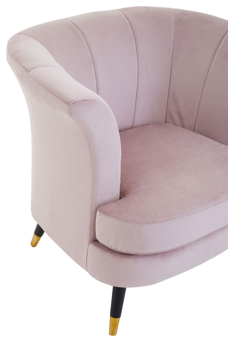 Loretta Dusky Pink Velvet Curved Accent Chair