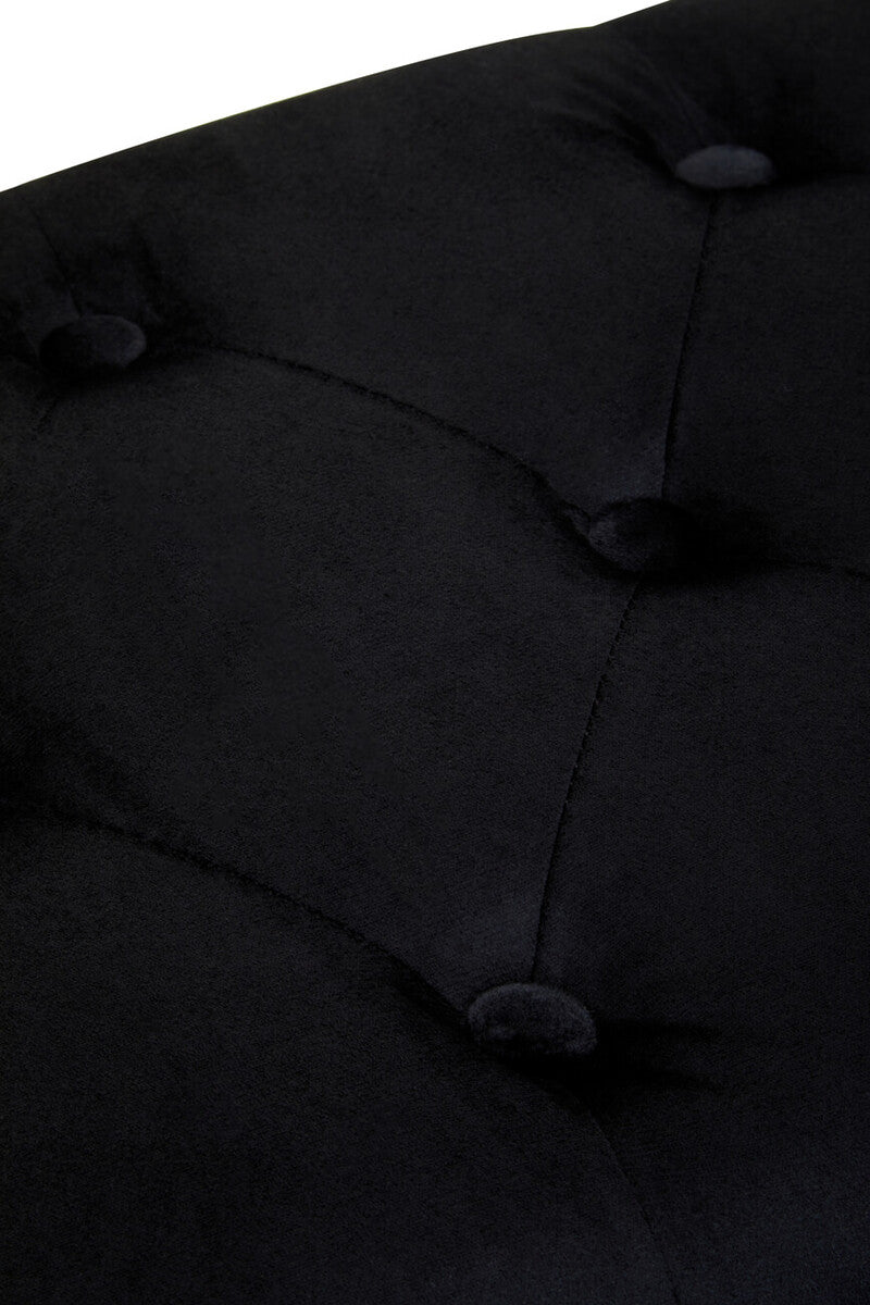 Loretta Black Velvet Ottoman Storage Bench