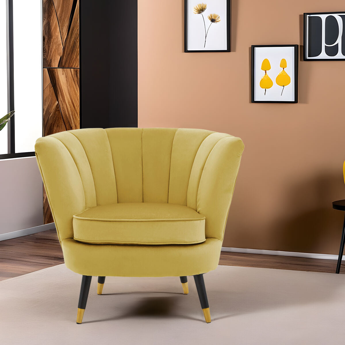 Loretta Pistachio Velvet Shell Accent Chair