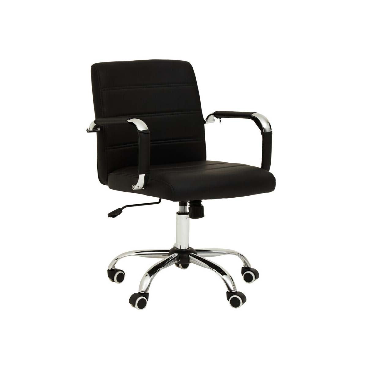 Brent Black Leather Effect And Chrome Home Office Chair