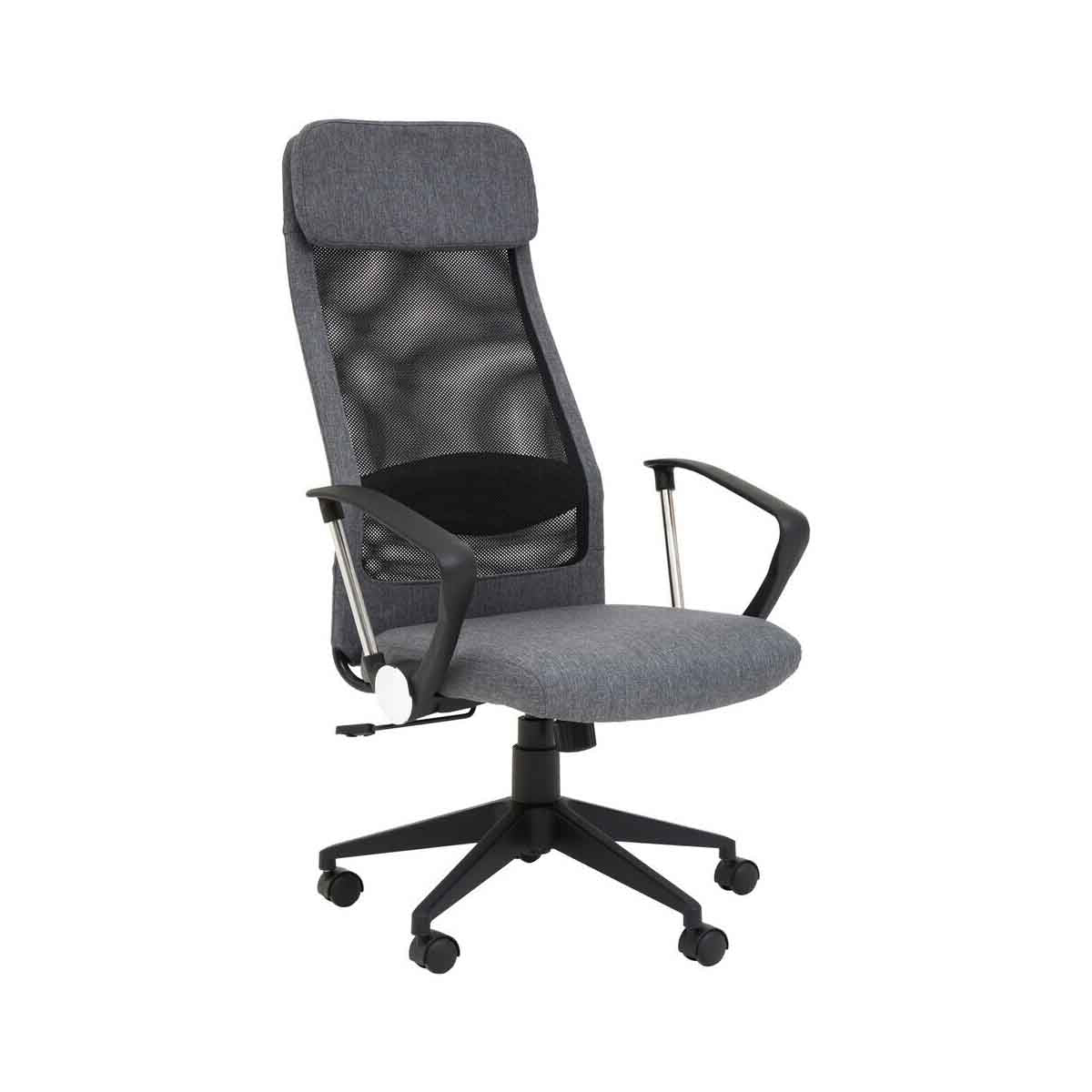 Brent Black Mesh And Grey Fabric Home Office Chair