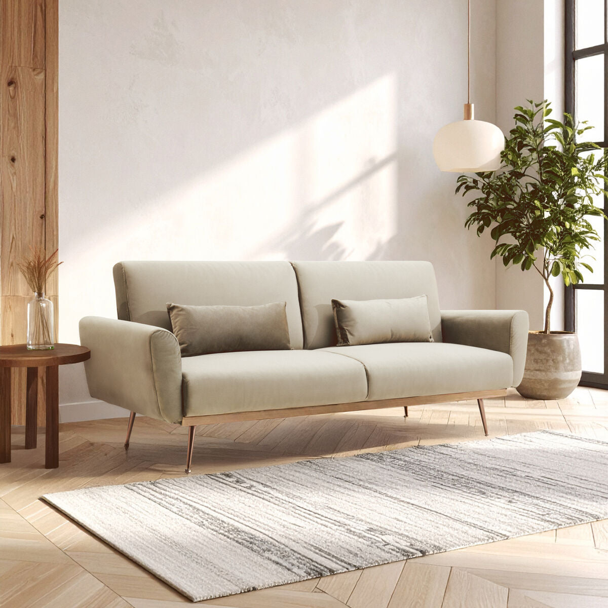 Hatton Mink Velvet Sofa Bed