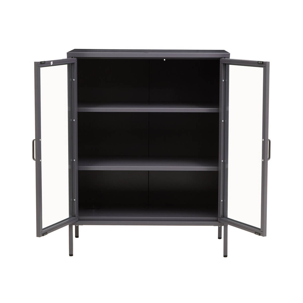 Acier Two Door Grey Metal Cabinet