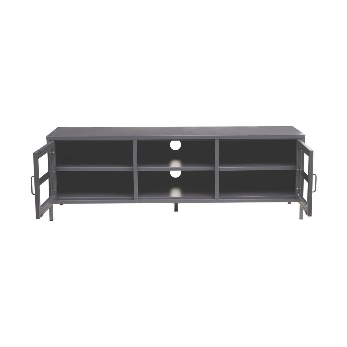 Acier Two Door Grey Metal Media Unit