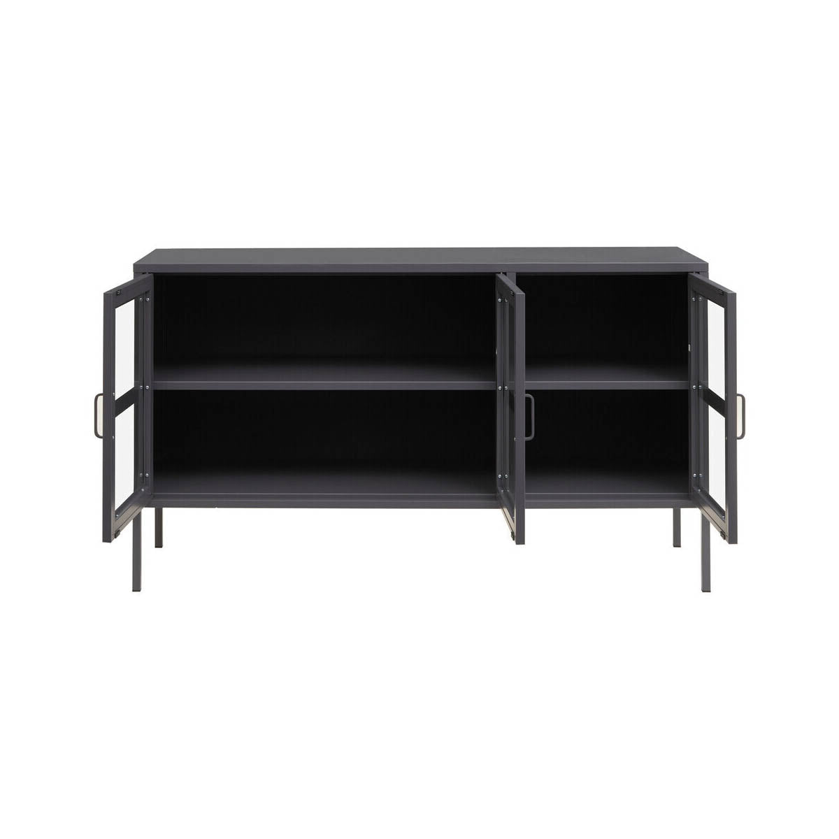 Acier Three Door Grey Metal Sideboard