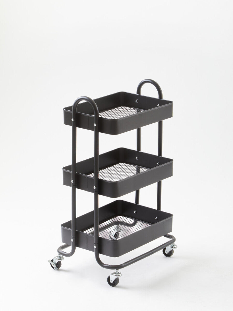 Acero Three Tier Black Metal Trolley