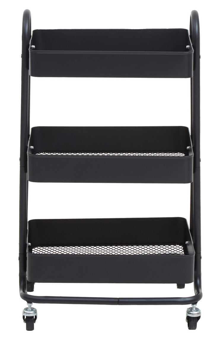 Acero Three Tier Black Metal Trolley