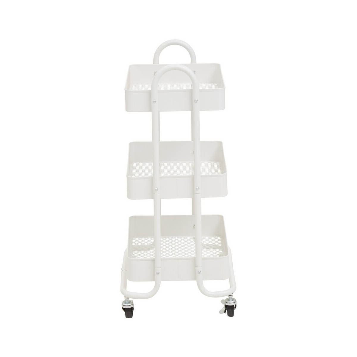 Acero Three Tier White Metal Trolley