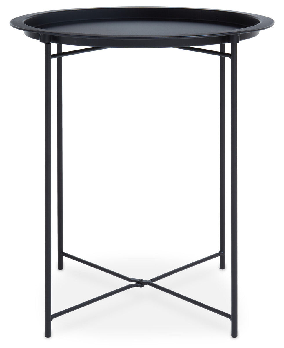Acero Black Metal Round Side Table
