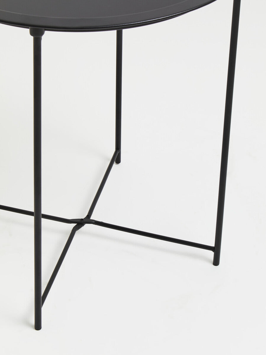 Acero Black Metal Round Side Table