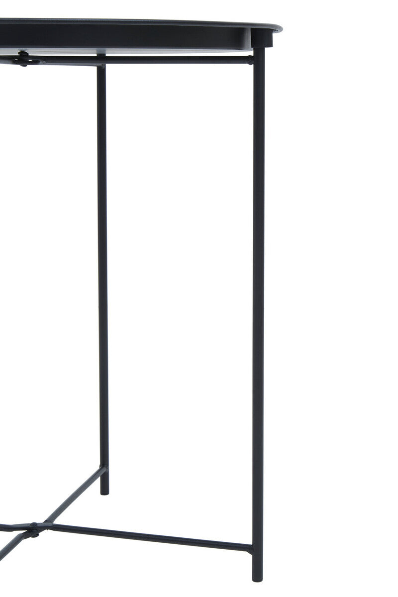 Acero Black Metal Round Side Table