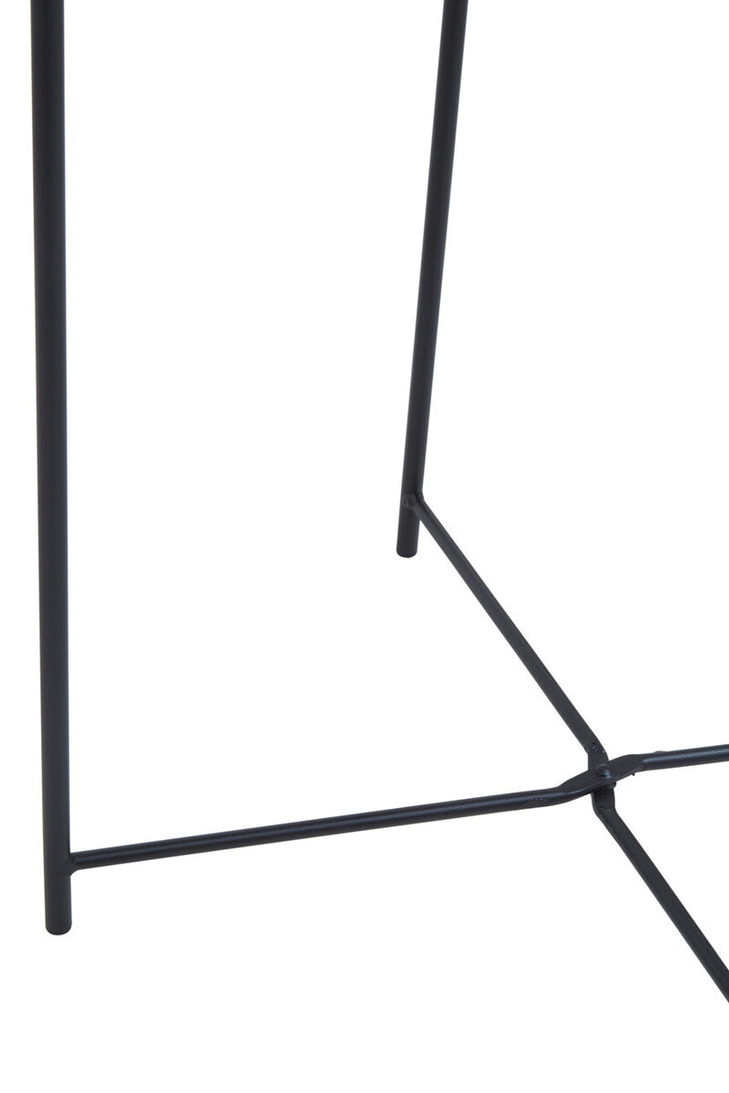 Acero Black Metal Round Side Table