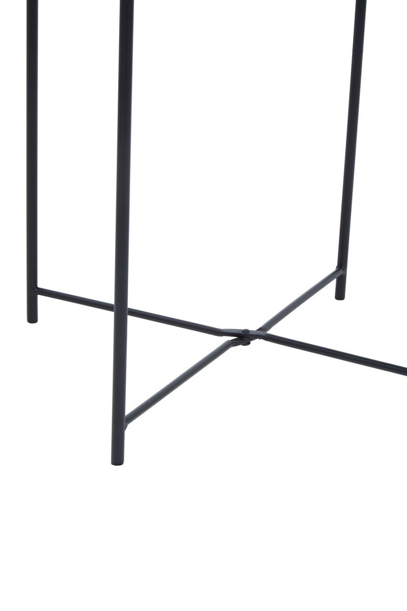 Acero Black Metal Round Side Table