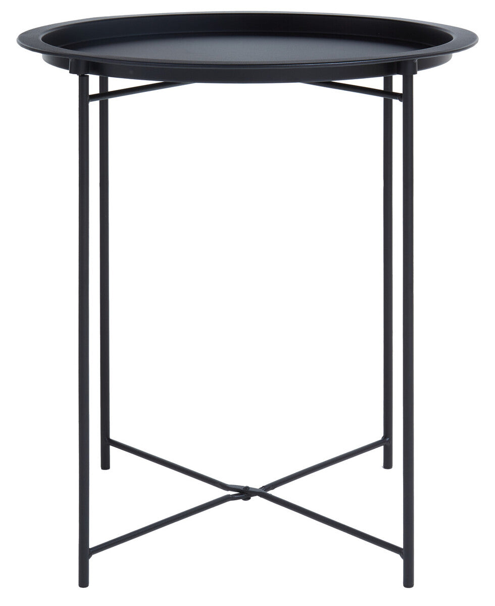 Acero Black Metal Round Side Table