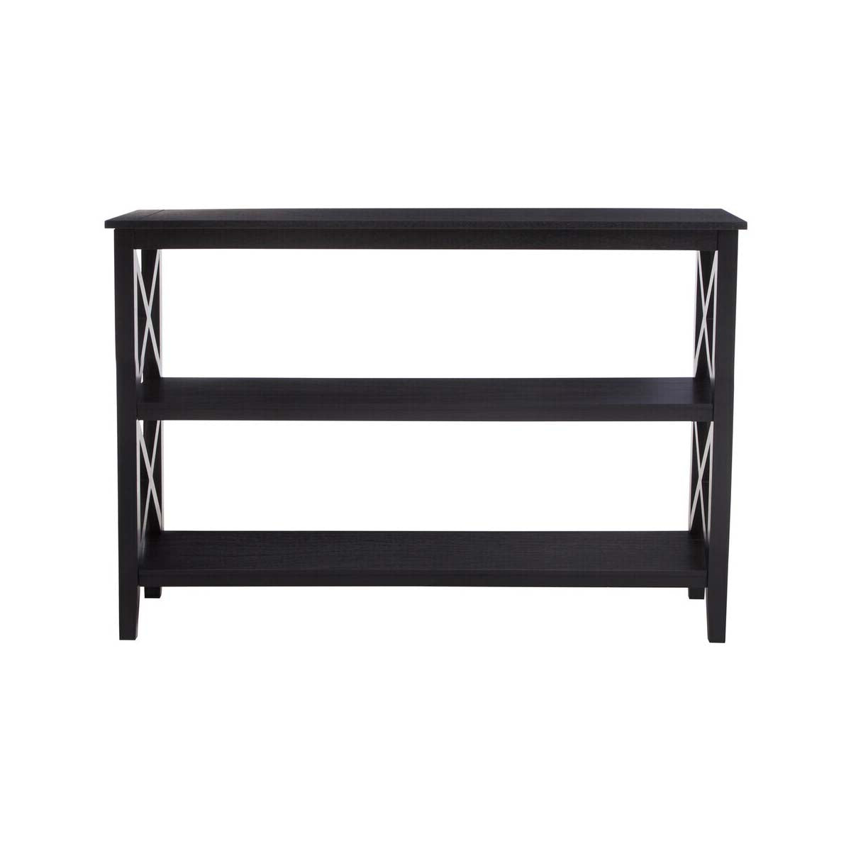 Heritage Three Shelf Large Black Bookcase