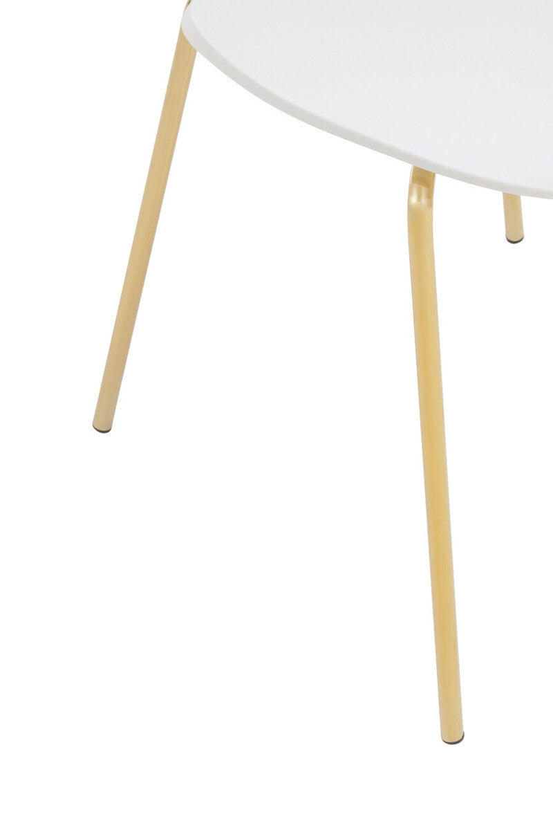 Laila White Seat Dining Chair With Gold Chrome Legs