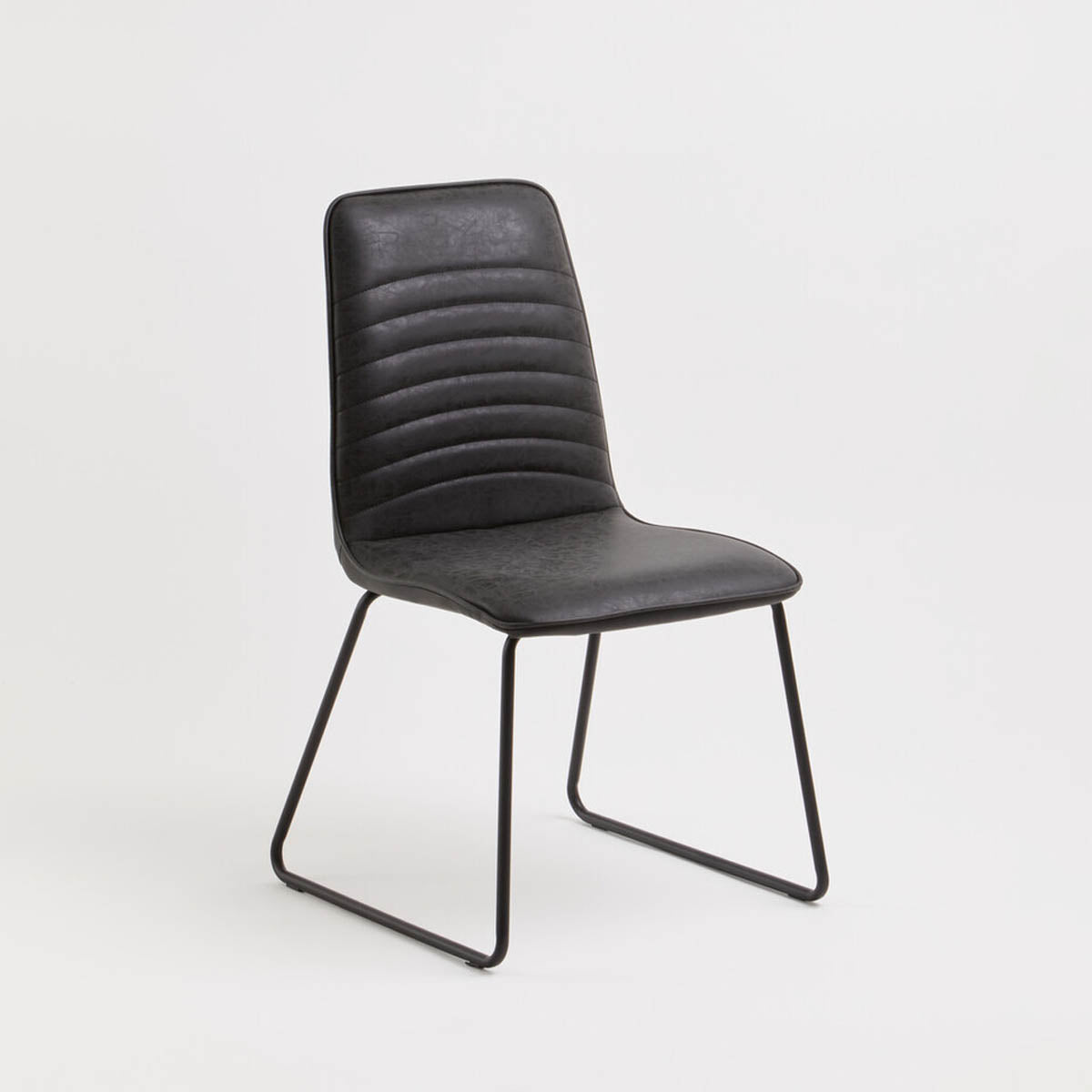 New Foundry Black Leather Effect Chair