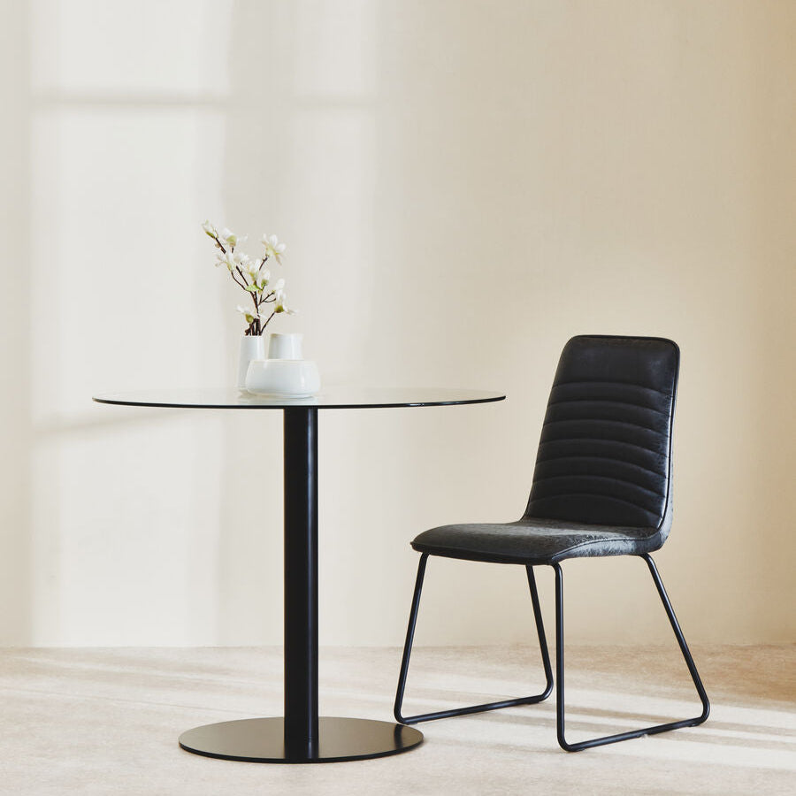 New Foundry Black Leather Effect Chair