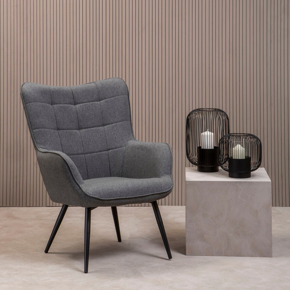 Stockholm Grey Fabric Armchair