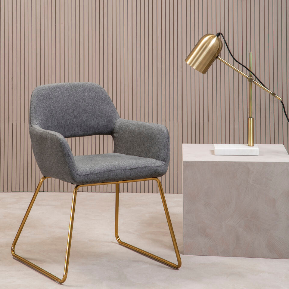 Stockholm Grey and Gold Dining Chair