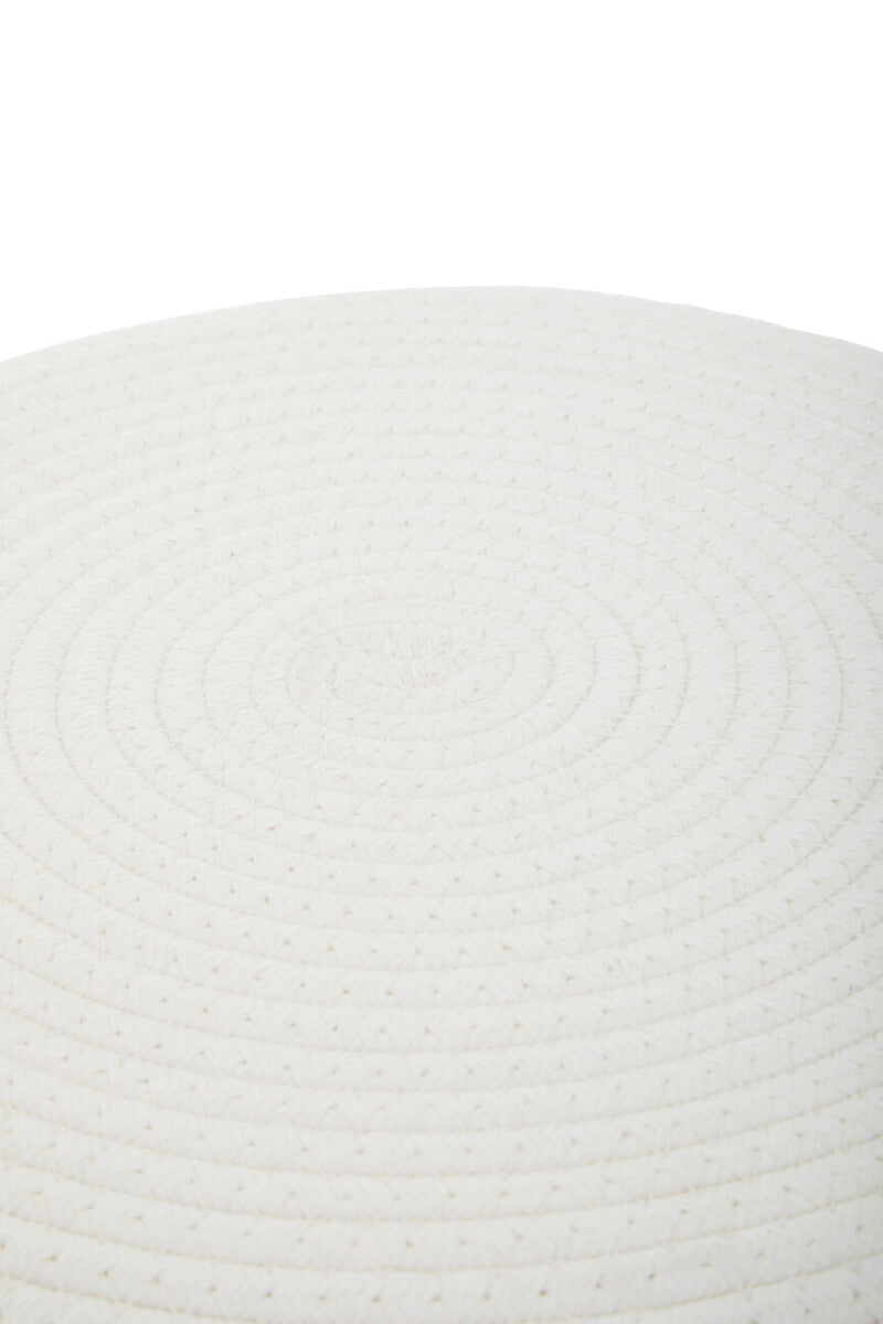 Lentigo White Cotton Rope Stool
