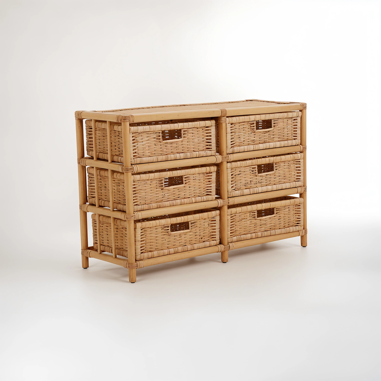 Mataram Natural Rattan Six Drawer Chest