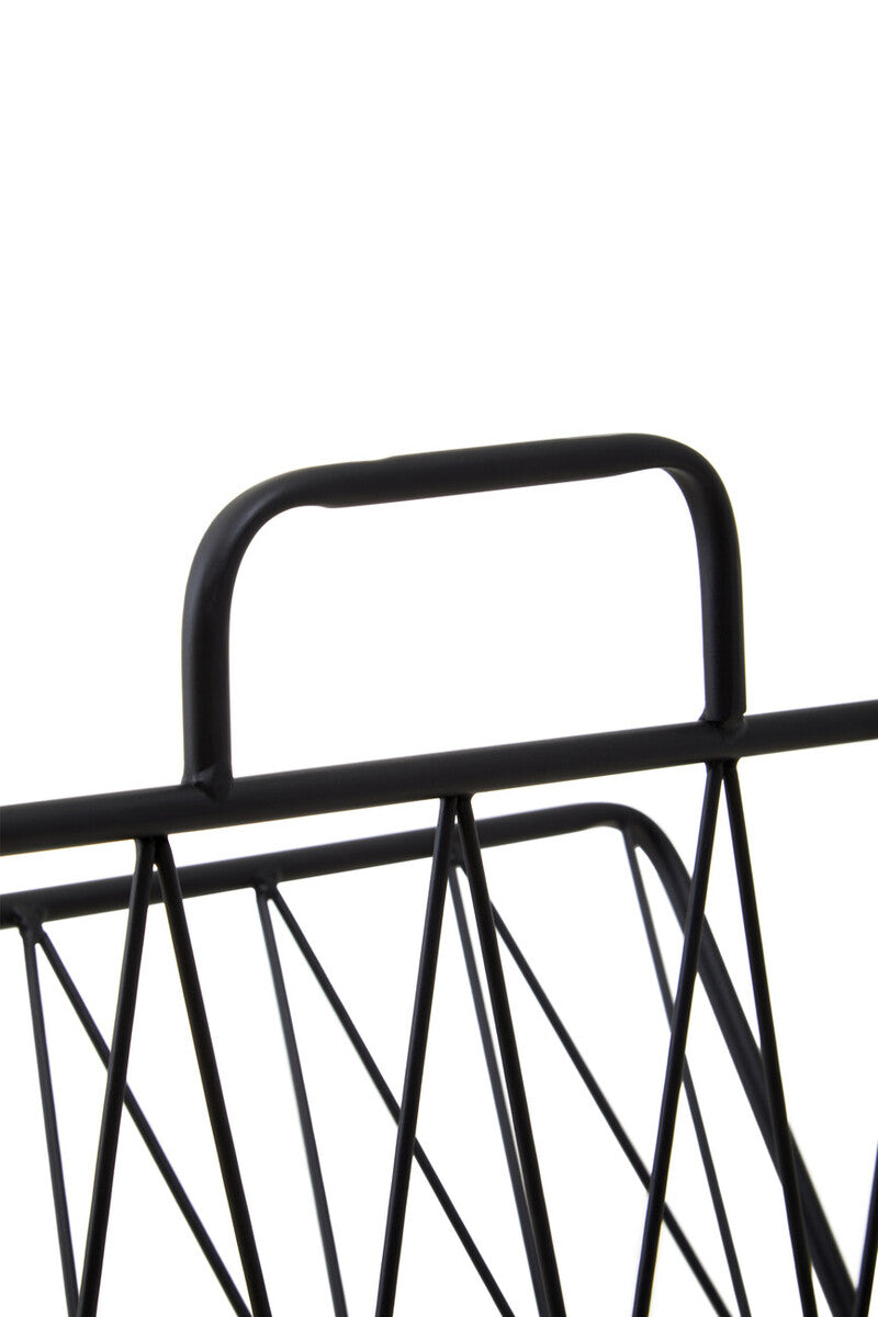 Avento Black Two Pocket Magazine Rack