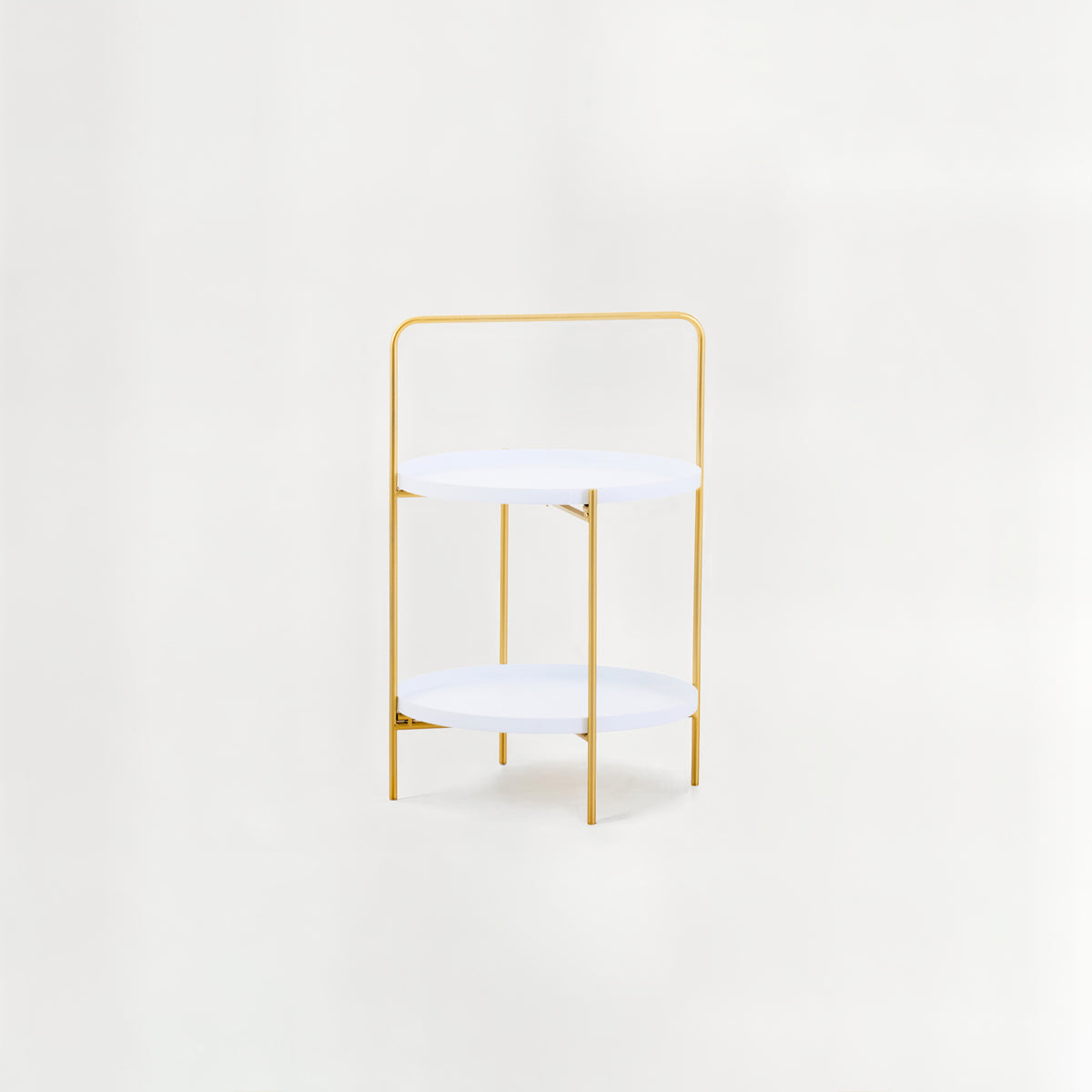 Trosa Two Tier White and Gold Side Table