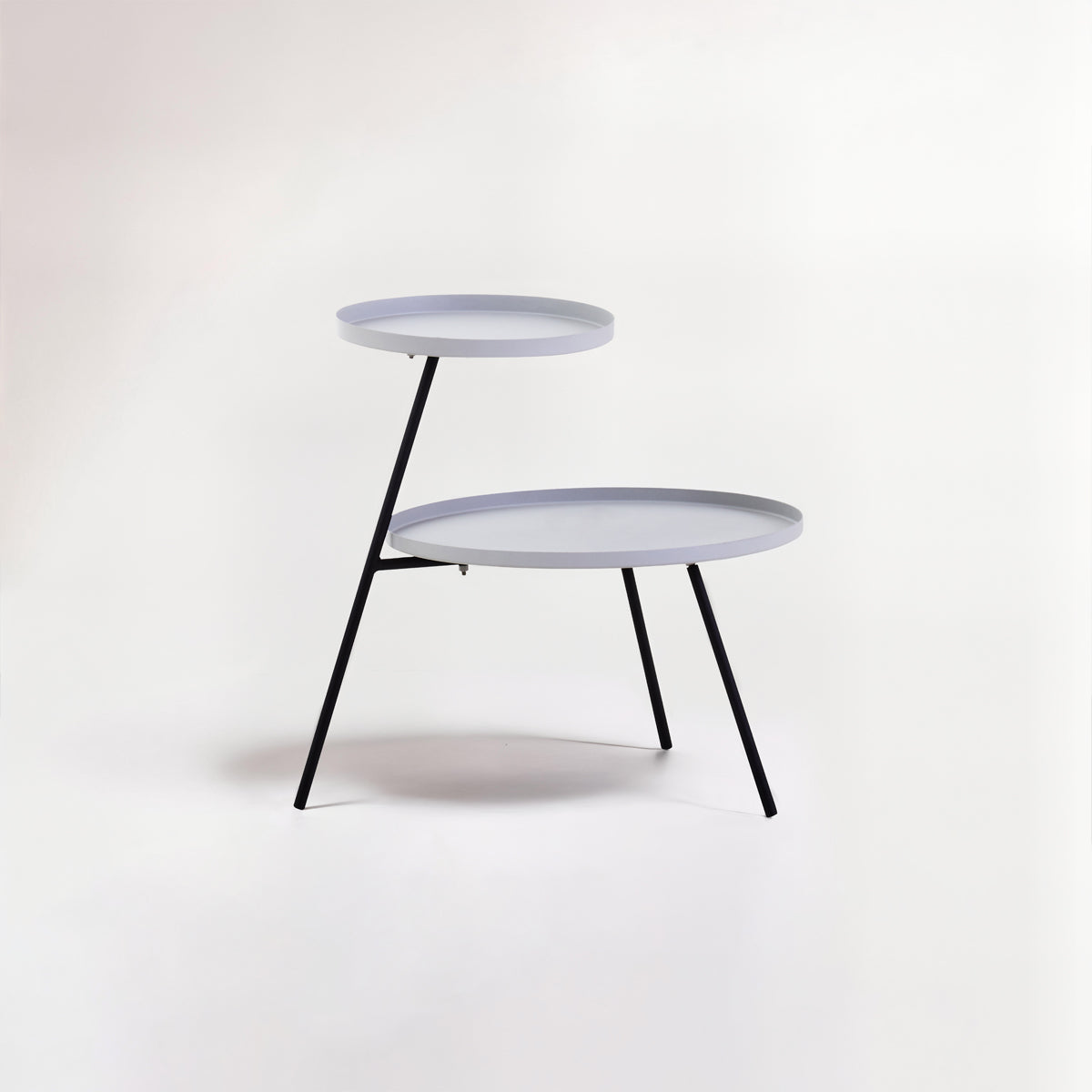 Trosa Two Tier Grey and Black Side Table