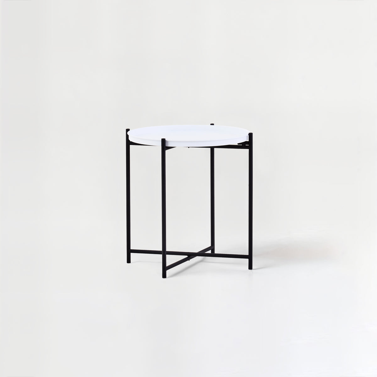 Trosa Side Table with Round White Top
