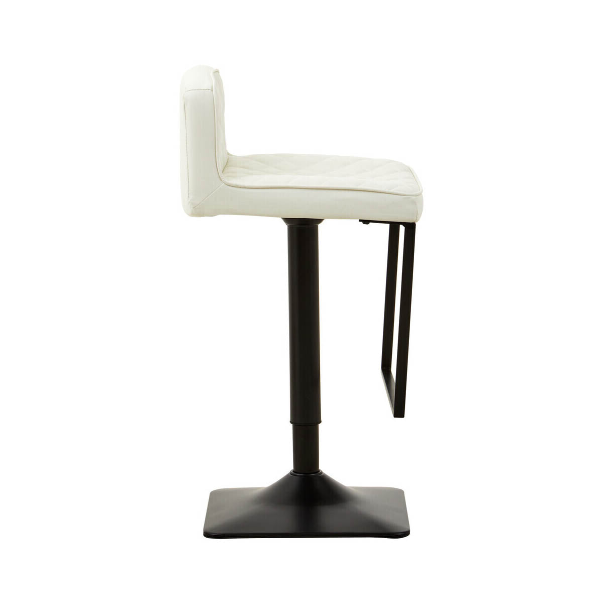Baina White Leather Effect and Black Base Bar chair