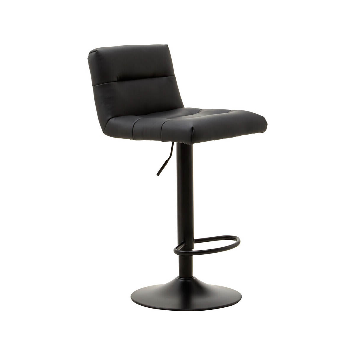 Baina Black Leather Effect Bar Stool