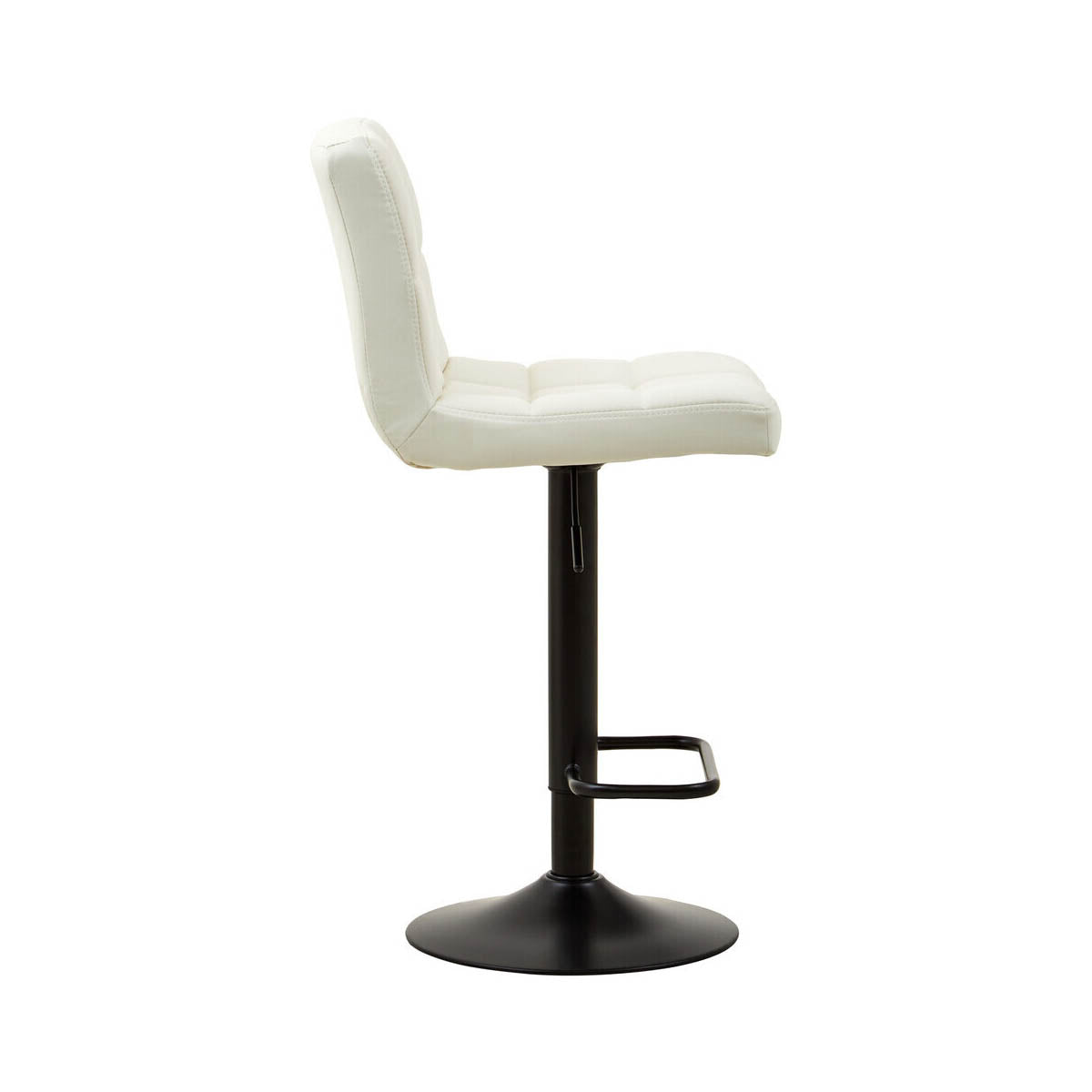 Baina White Leather Effect Quilted Bar Stool