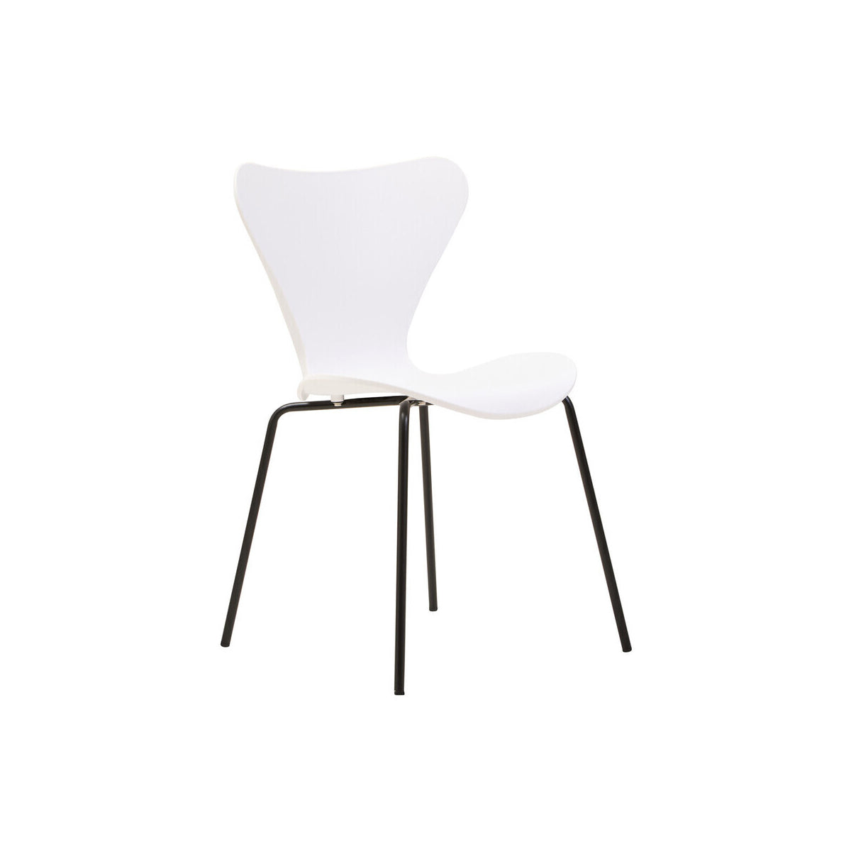 Laila Dining Chair With White Seat And Black Legs