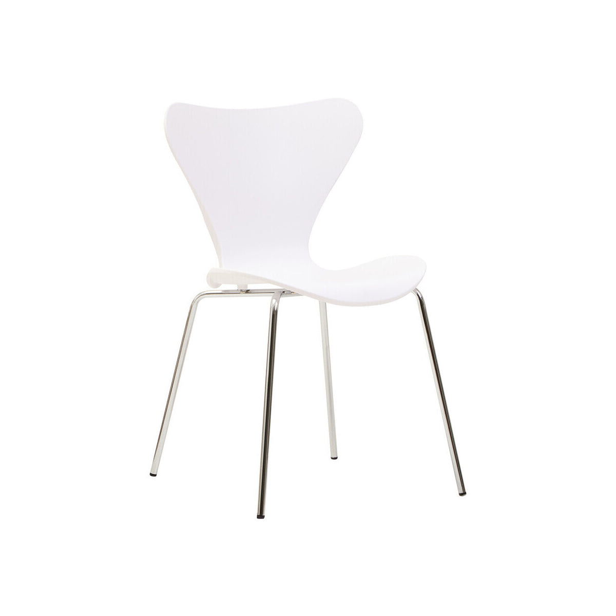 Laila Dining Chair With White Seat And Silver Chrome Legs