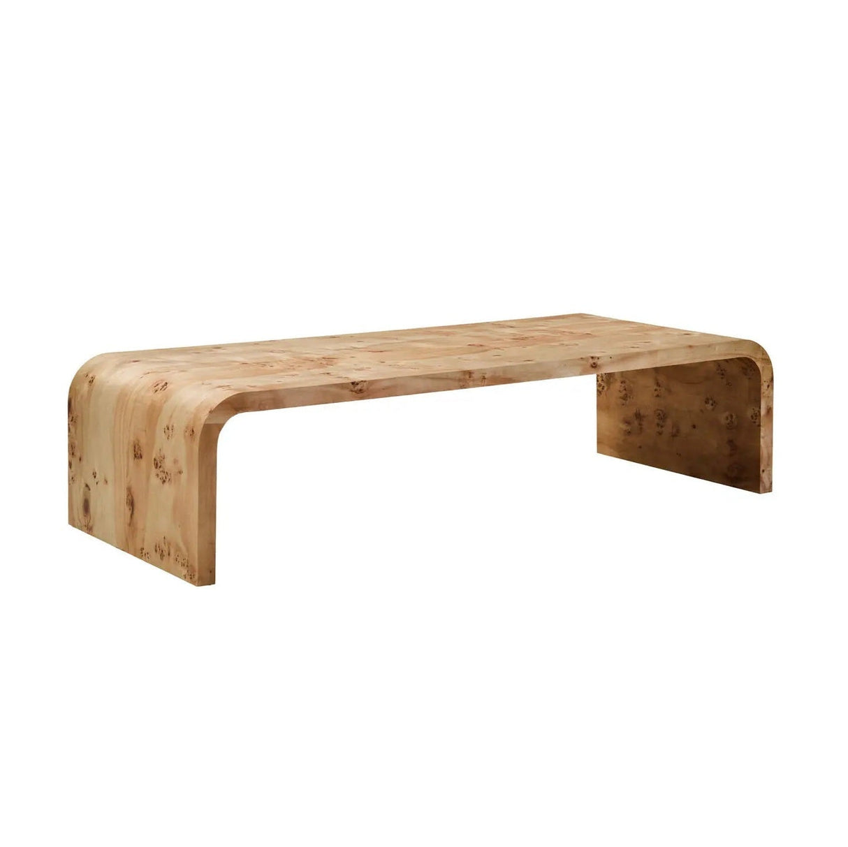 Mota Burl Wood Design Curved Coffee Table