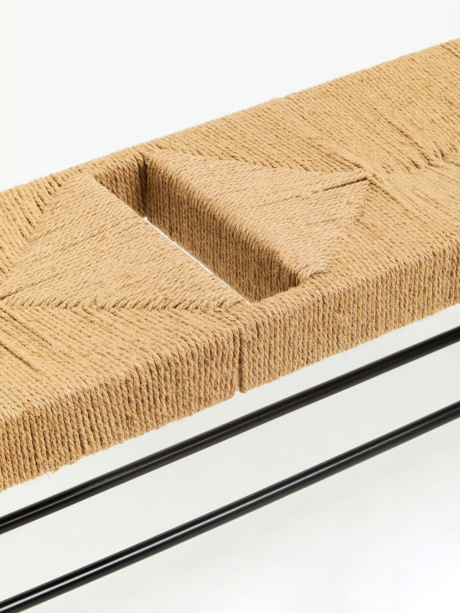 Bandar Natural Rope and Black Wood Bench