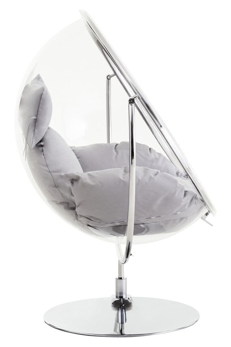 Goa Clear Swing Chair With Grey Cushions
