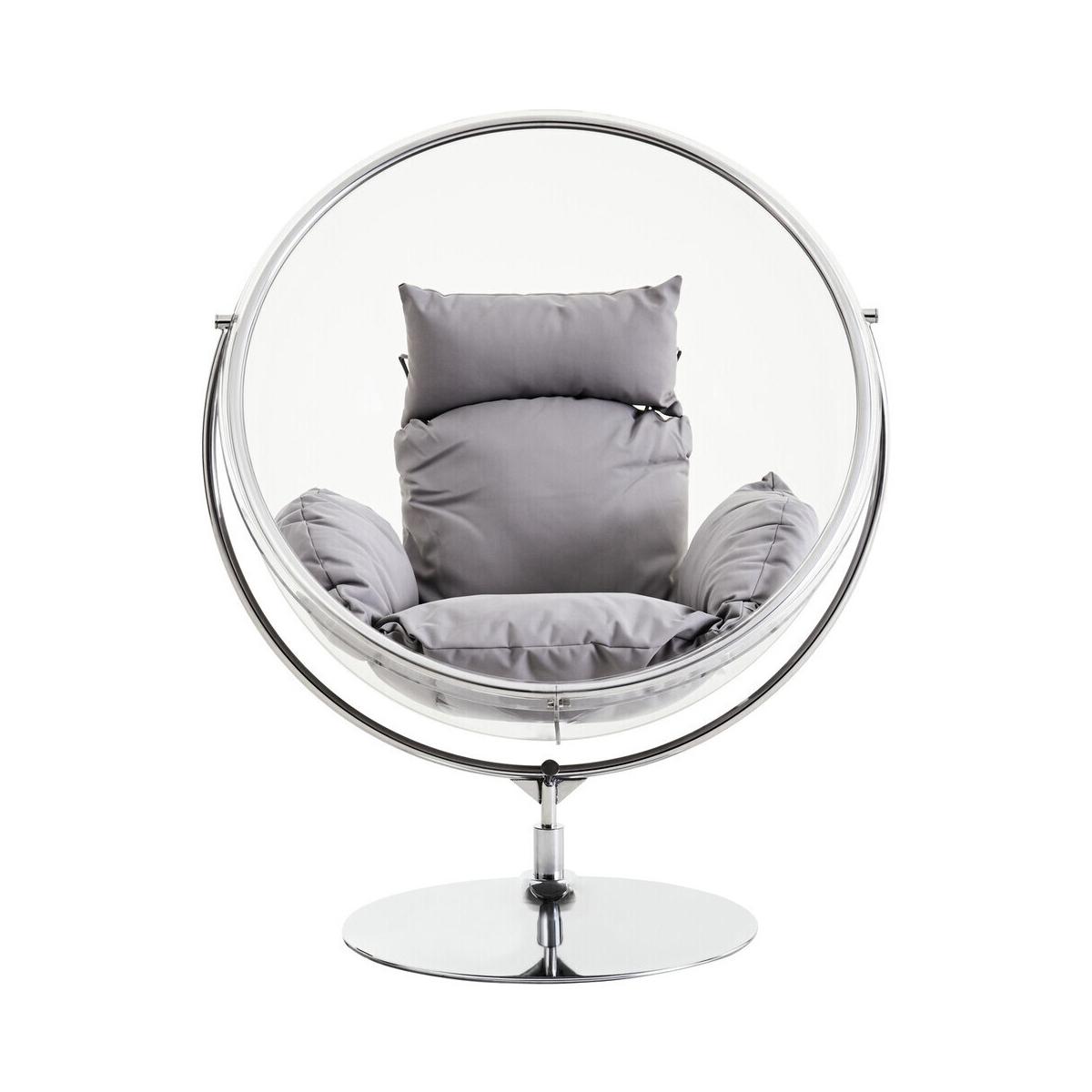 Goa Clear Swing Chair With Grey Cushions