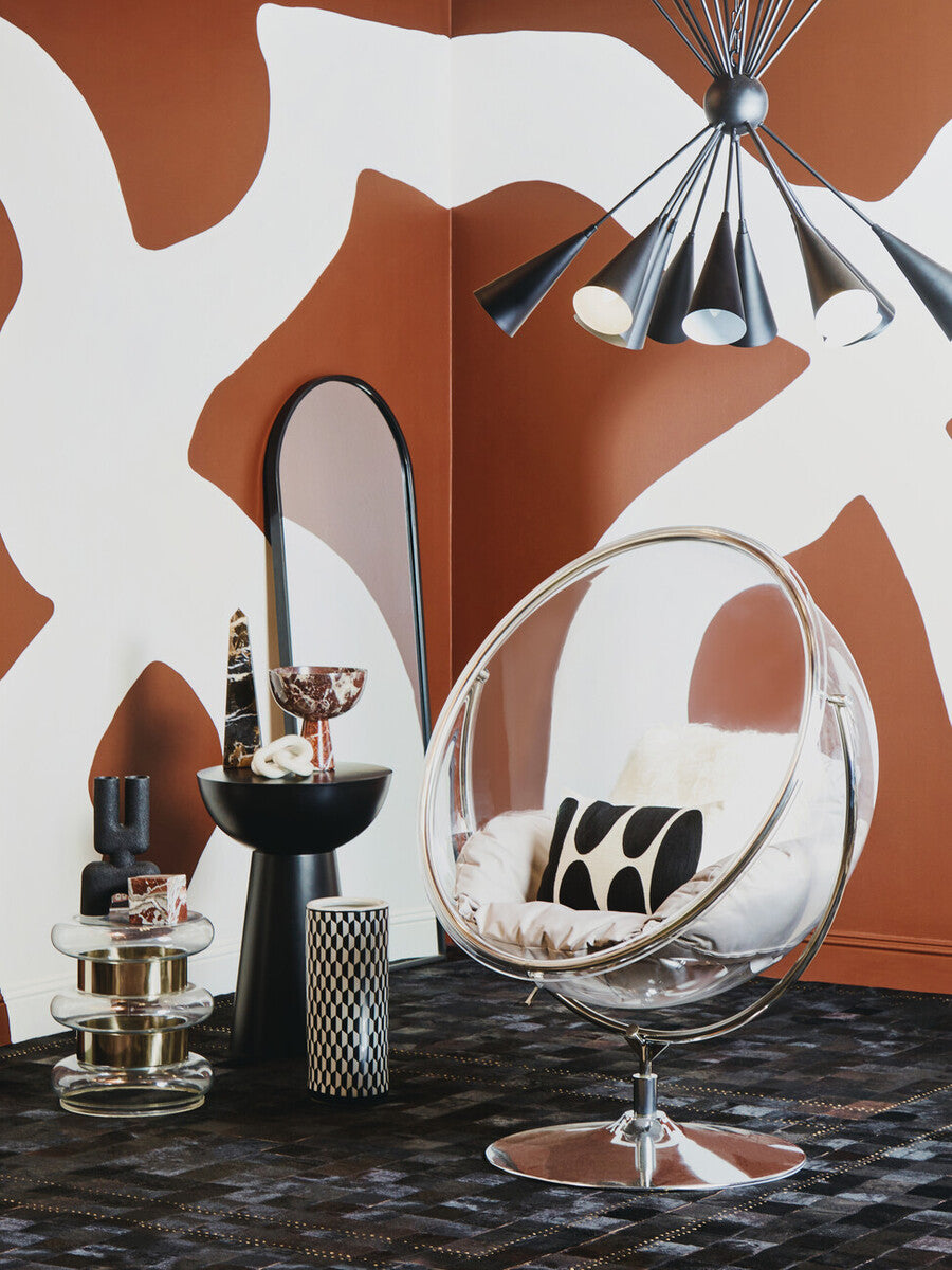 Goa Clear Swing Chair With Grey Cushions