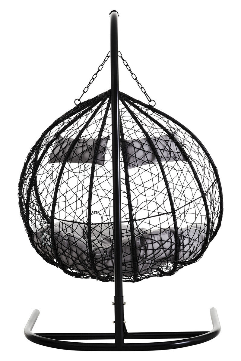 Goa Black Rattan Effect Double Hanging Chair