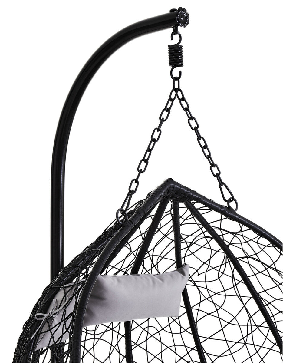Goa Black Rattan Effect Double Hanging Chair