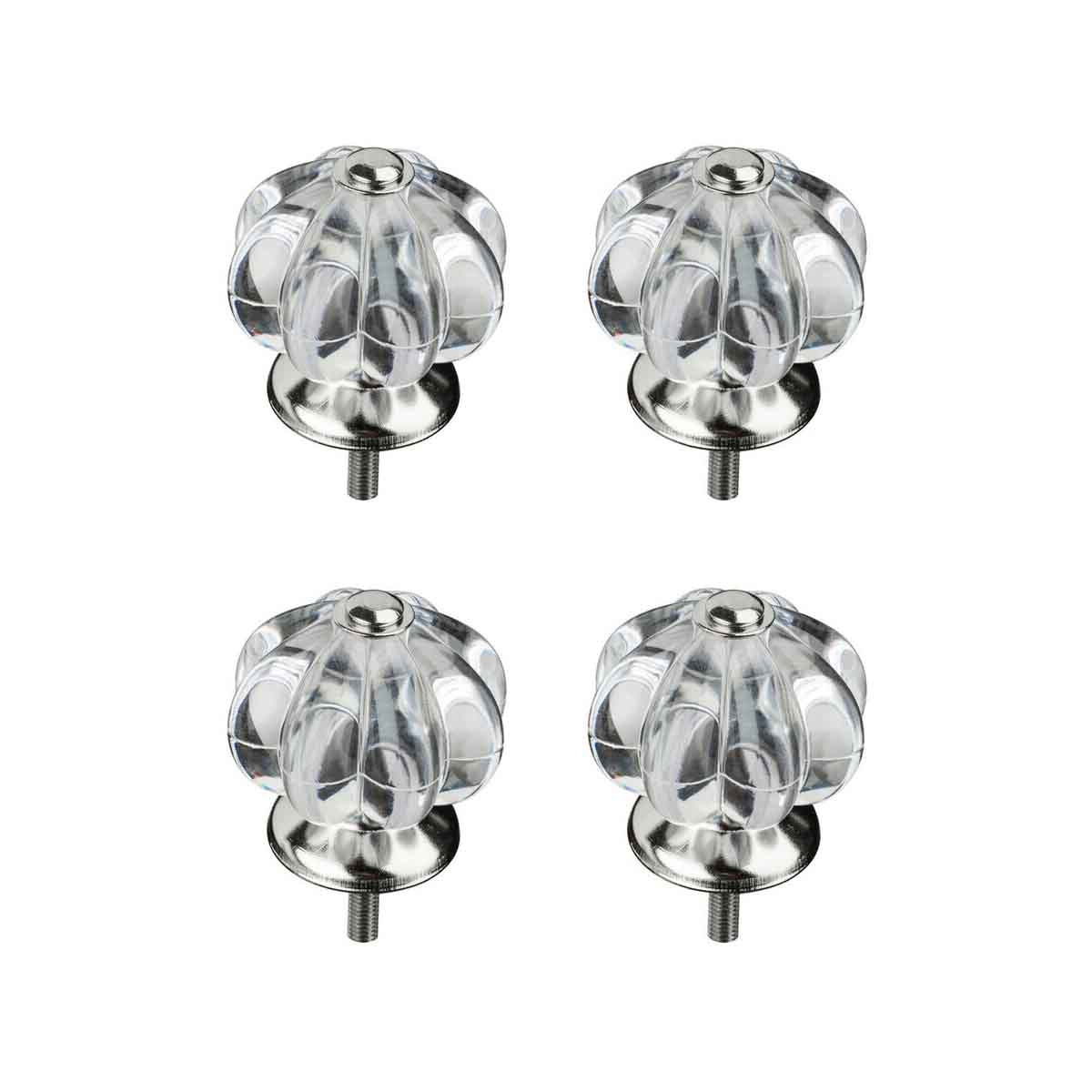 Set of 4 Victorian Style Clear Acrylic Drawer Knobs