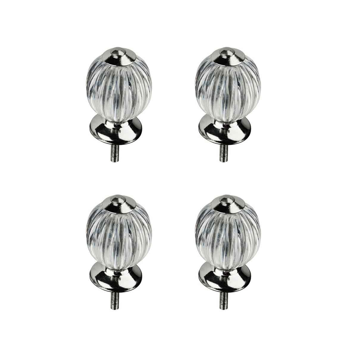 Set of 4 Chic Vintage Style Clear Acrylic Drawer Knobs