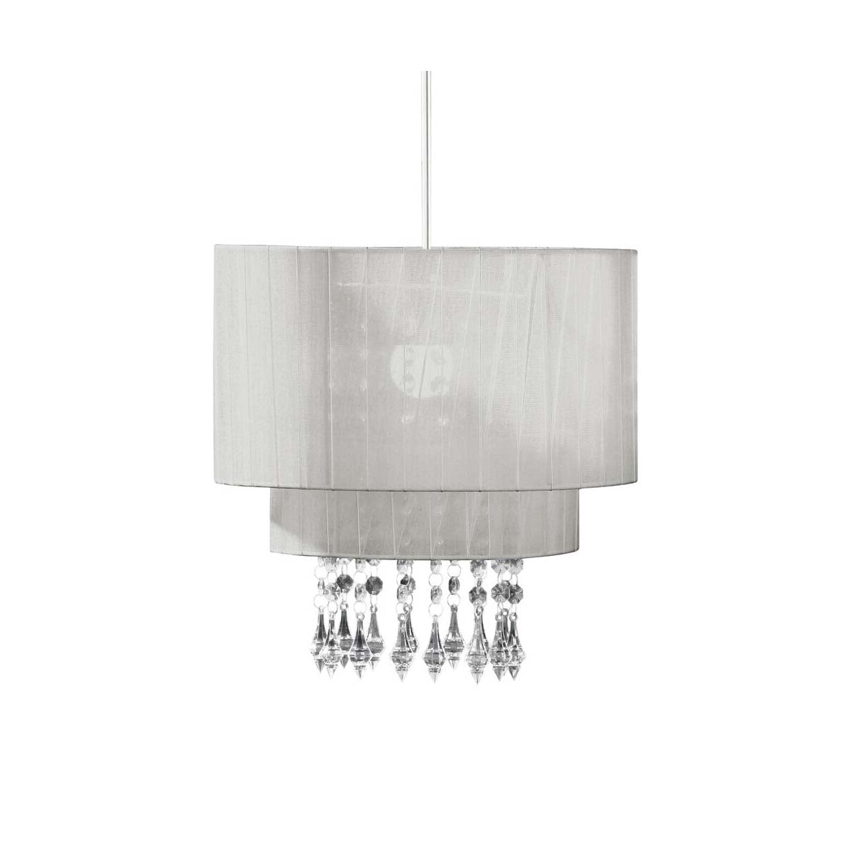 Riband Beaded Silver Voile Pendant Shade