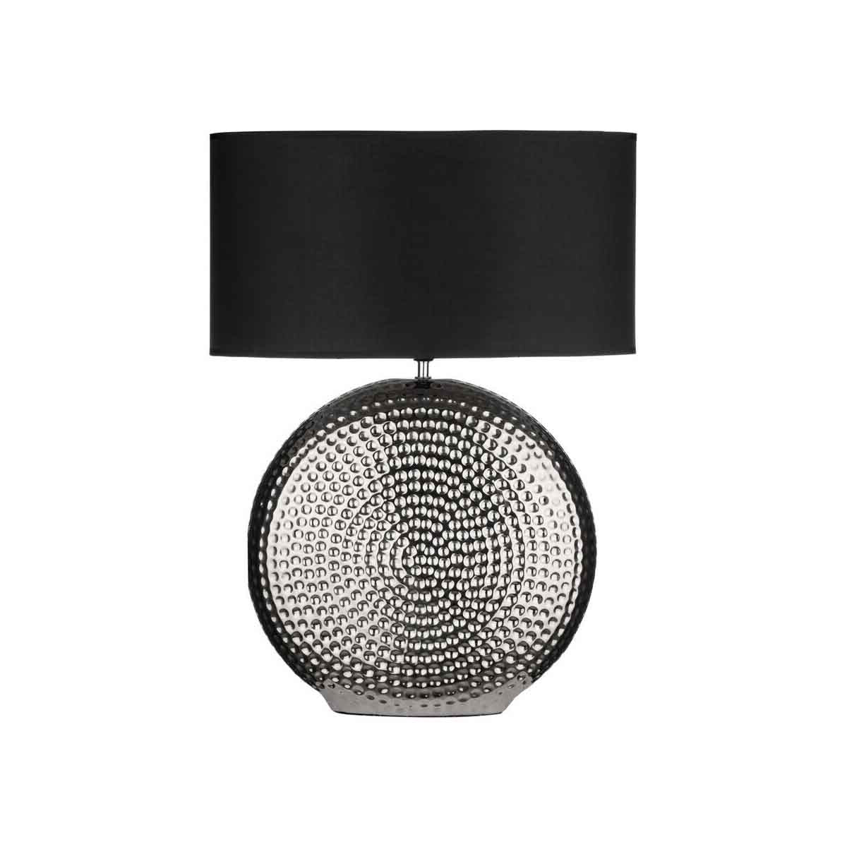 Evette Small Hammered Chrome Finish Table Lamp
