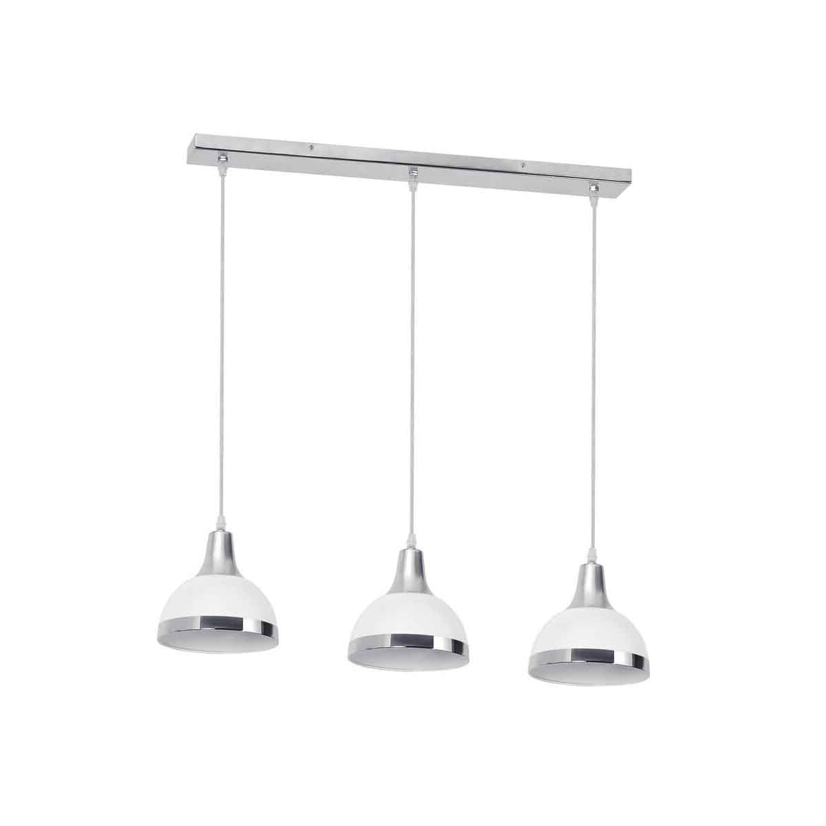 Jasper White Shade and Chrome Pendant Light